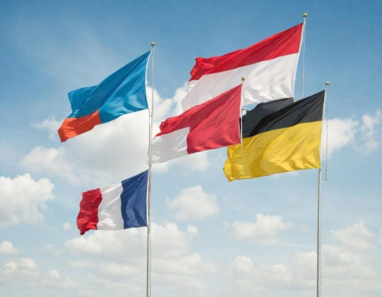 Illustration de plusieurs drapeaux